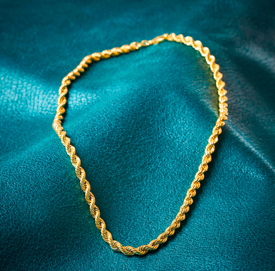 Massiv 18K Gold Seilkette, 750 Gelbgold 60cm